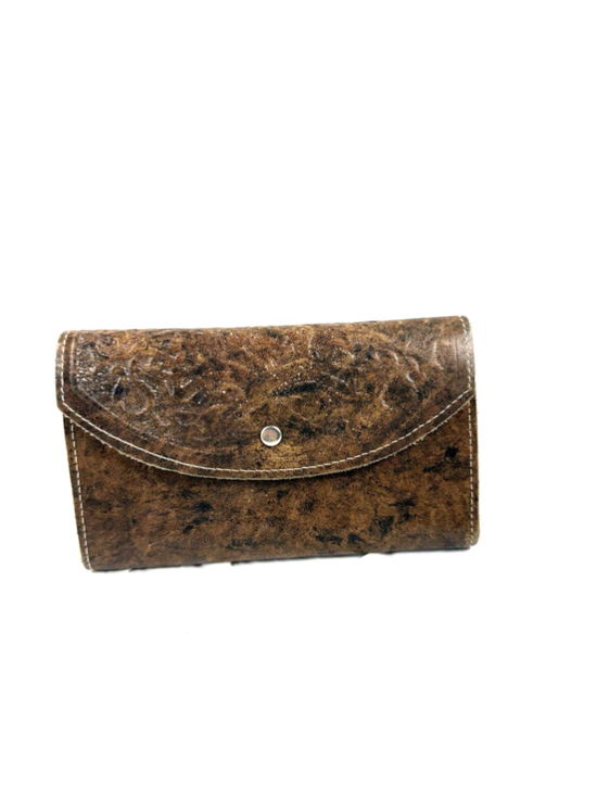 Unbranded Handbags - Cowhide Brazil Tooled Brown Leather Wallet